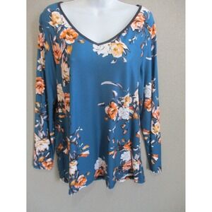 Sakurafina Pull Over Stretchy Top Size Large Floral
